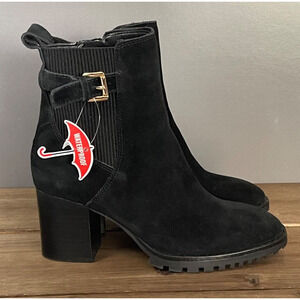Blondo Turner Women's Size 5.5 Waterproof Black Suede Boots Zip Block Heel New